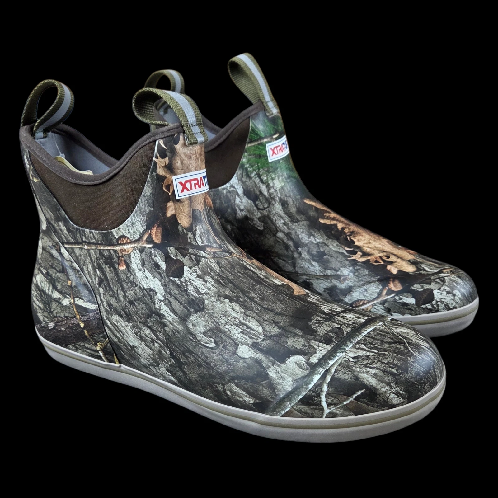 XTRATUF Mossy Oak Country DNA Camo Rubber Ankle Deck Boot Fishing Mens Size 10 M