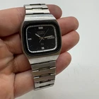 Seiko SQ Quartz Vintage TV Case Watch Black Dial  Japan Mens Needs a Battery