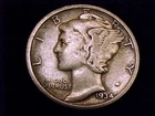 1934-D  Mercury Dime,  Fine  Grade