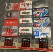 13 Sony HF High Fidelity Zenith TDK BASF Ferro  Blank Audio Cassette Tapes Lot