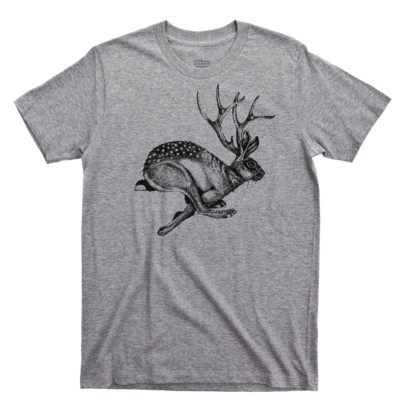 piyoフェルメランジェ　ELK ホワイト Tシャツ サイズ1 Jackalope T Shirt Big Foot Nessie Loch Ness Monster UFO Alien