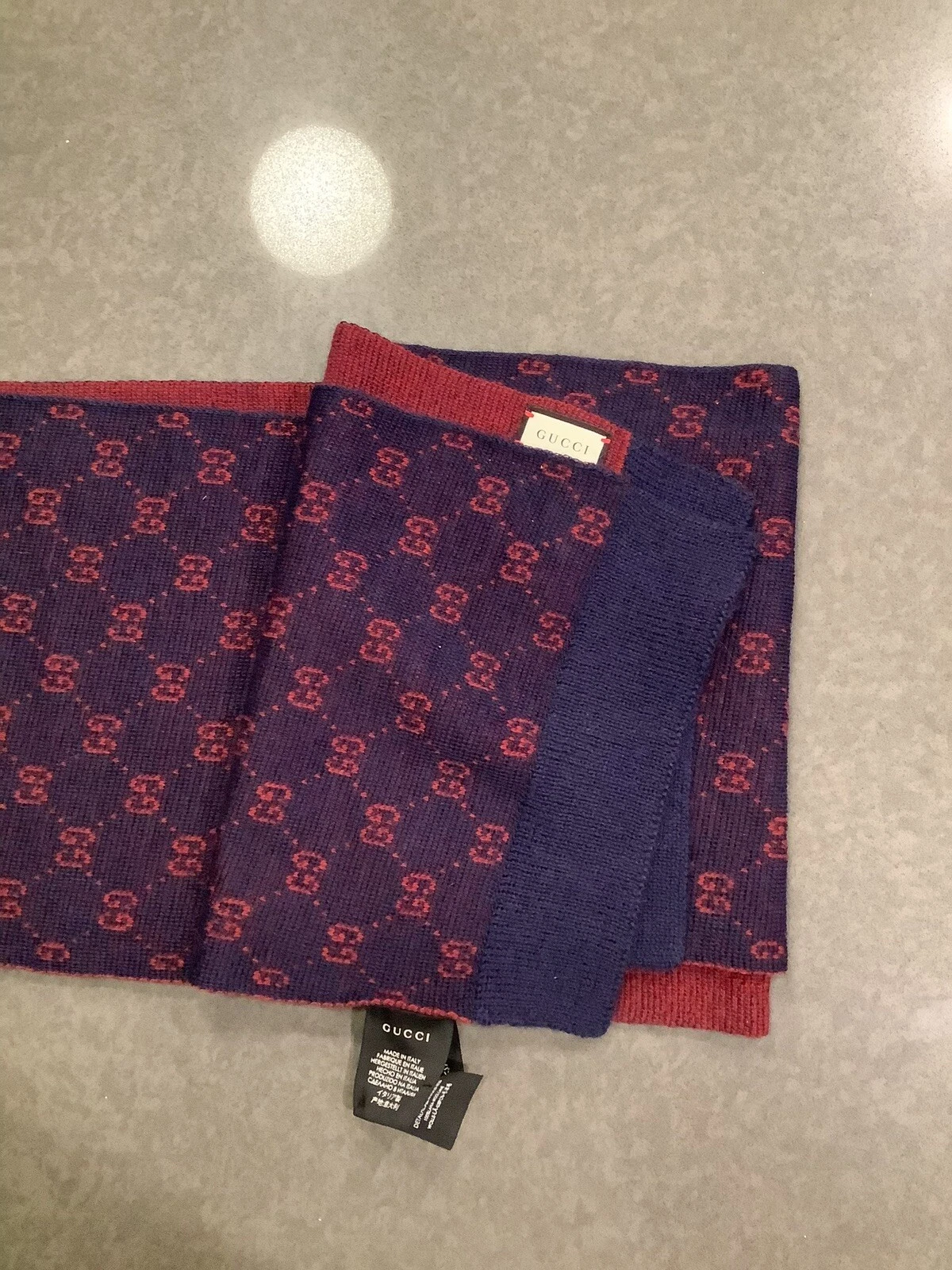 Foulard Gucci rouge marine 10x70