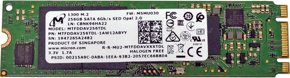 Micron MTFDDAV256TDL Solid State Drive (SSD) 256 GB M.2 2280 SATA