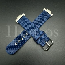 D/Blue Canvas Nylon Strap Steel Hole Watch Strap Fits for Tissot PRX +Adapter US