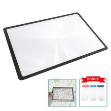 3X (300%) Page Magnifying Lens With 3 Bonus Bookmark Magnifiers for Reading