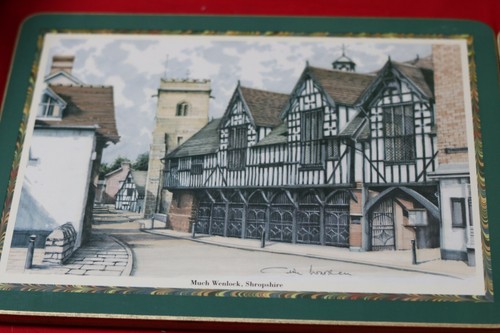 Cloverleaf -Traditional Table Place Mats Boxed x6 English Counties Cork Backed - Picture 3 of 12