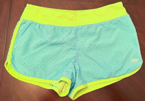 EUC Girl's Skechers Blue/Neon Green Shorts Size 14/16 - 第 1/1 張圖片