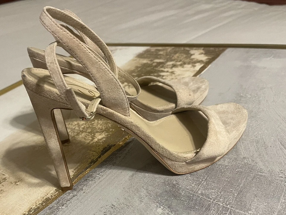 Sandálias salto alto Sam Edelman jade casamento salto alto camurça tamanho 9 - Imagem 3 de 4