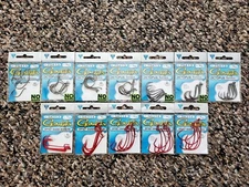 (12) Gamakatsu Offset Shank Worm EWG RB Octopus Barbless Fishing Hooks Lot Bass