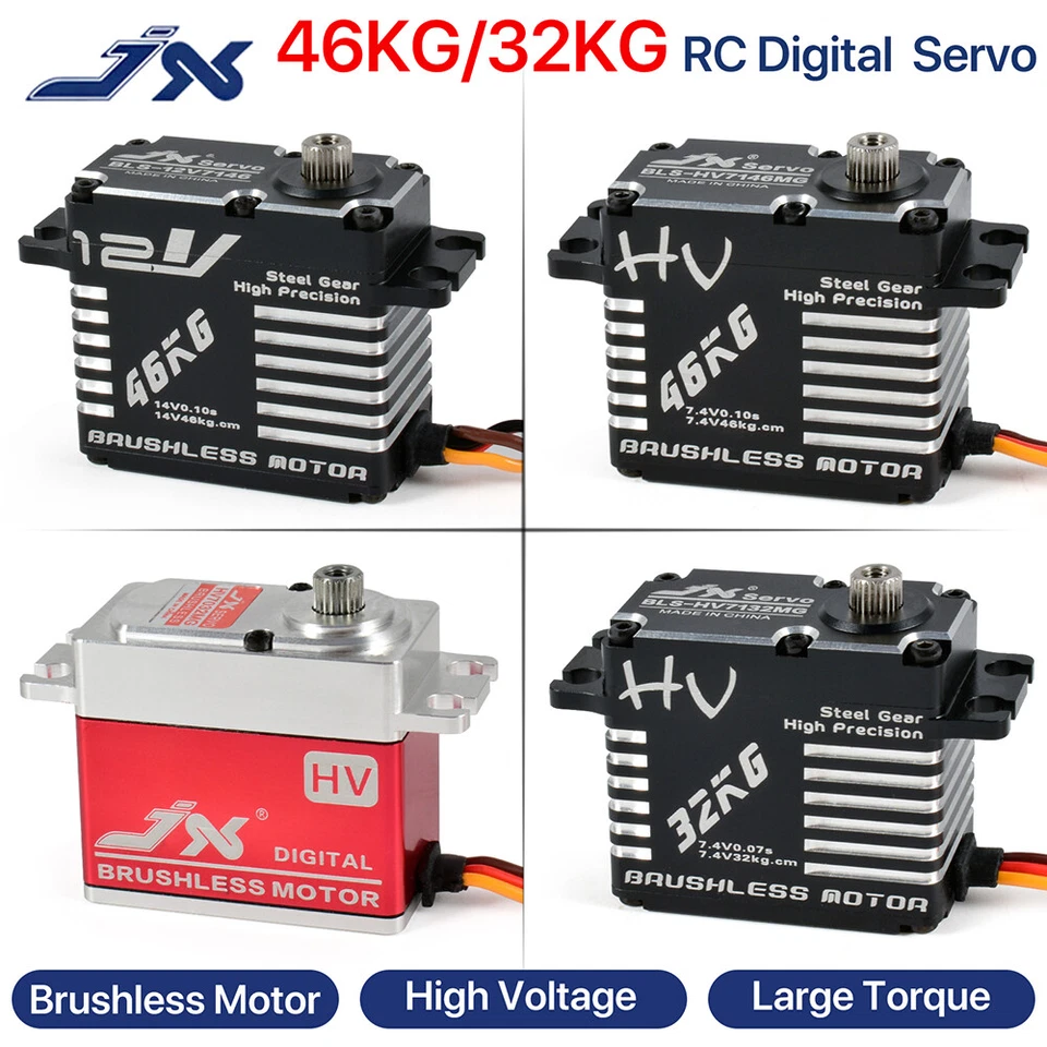 JX 46KG / 32KG Metal Gear HV Brushless Digital Servo for RC Car Boat Robot - Image 2 of 4