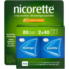 Nicorette Nicotine Lozenges, 2 mg, Fresh Fruit, 80 Count