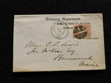 Civil War Period  Envelope - Treasury Department - Washington DC