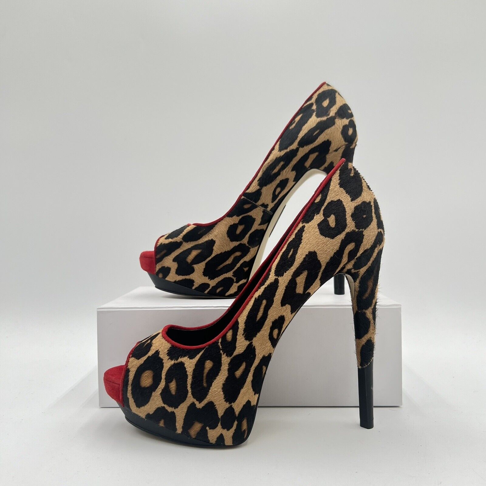 Boutique 9 High Heels Women’s Red Tip Leopard Siz… - image 3