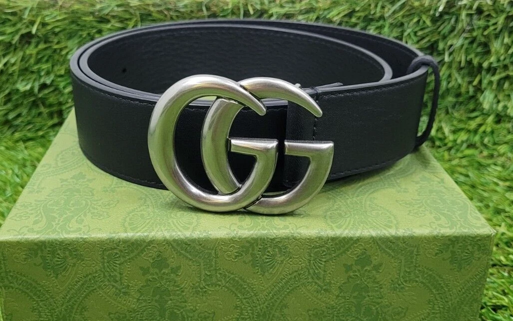 Gucci classic GG ceinture noire ton argent boucle