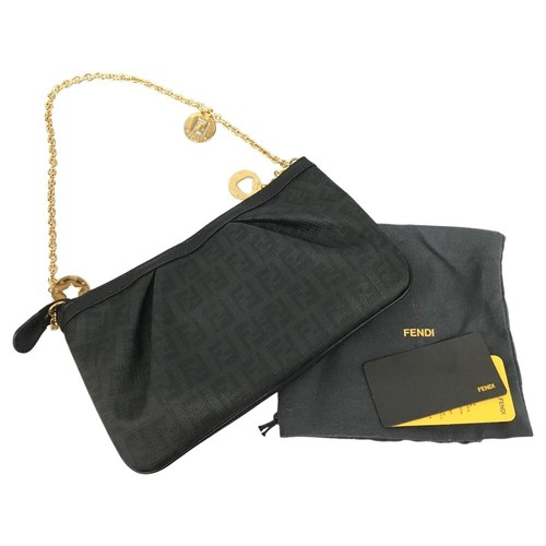 Borsa accessori in PVC modello Fendi Zucca 8BR594-FB5 Nero #001