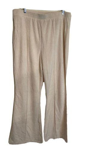 NWT Aerie Pant Corduroy Flare Pull On Ribbed High Rise Ivory X Large Long Tall