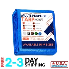 Durable Heavy Duty Waterproof Tarp 8x10 ft with Grommets - Ideal for Outdoor Use