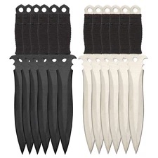 LIGHT & DARK THROWING KNIFE 12 PIECE SET WITH NYLON CARRY CASE MARTIAL ARTS
