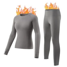 Thermal Underwear Women, Base Layer Long Johns for Small Grey1 Basic Packaging