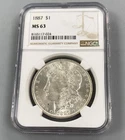 1887 P US Morgan Silver $1 NGC MS63 L24543