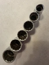 6 Indestro Sockets 1/2" Drive 12 Point USA Select Drive
