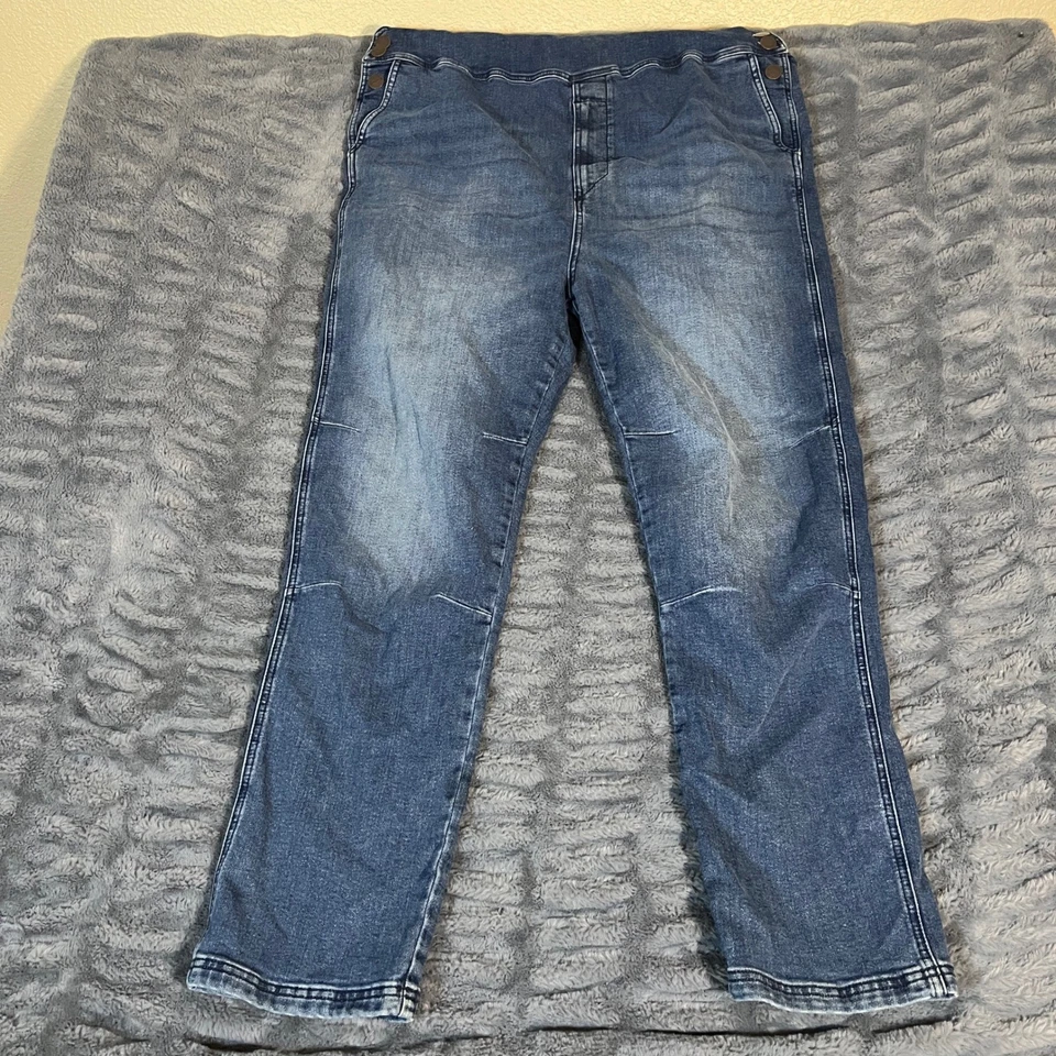 Ripton & Co Life is Jort 牛仔裤连身裤围兜裤 XL 绿色肩带 — 第 3/4 张图片