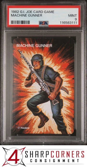 1982 G.I. JOE CARD GAME MACHINE GUNNER ROCK N ROLL POP 2 (NO 10s) PSA 9
