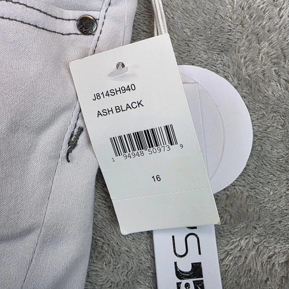 Pantalones Cortos Joe's Jeans Niñas 16 Negro Ceniza Margie Tiro Medio 2 Tonos Margarita Dobladillo Crudo Foto 3 de 4