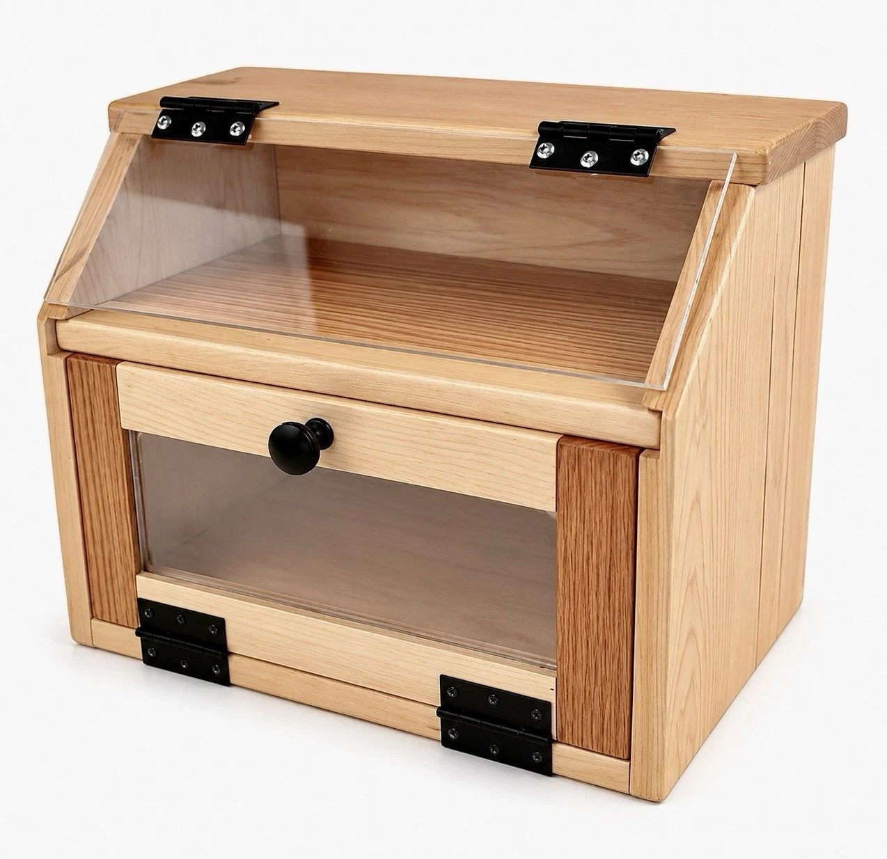 Breadbox - Maple Hardwoods w/ Oak Accents - Cutting Board & Extra Storage ‼️
Opens in a new window o