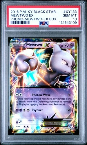 POKEMON XY BLACK STAR PROMO MEWTWO EX #XY183 PSA 10 GEM MINT #131643109 (POP 53)