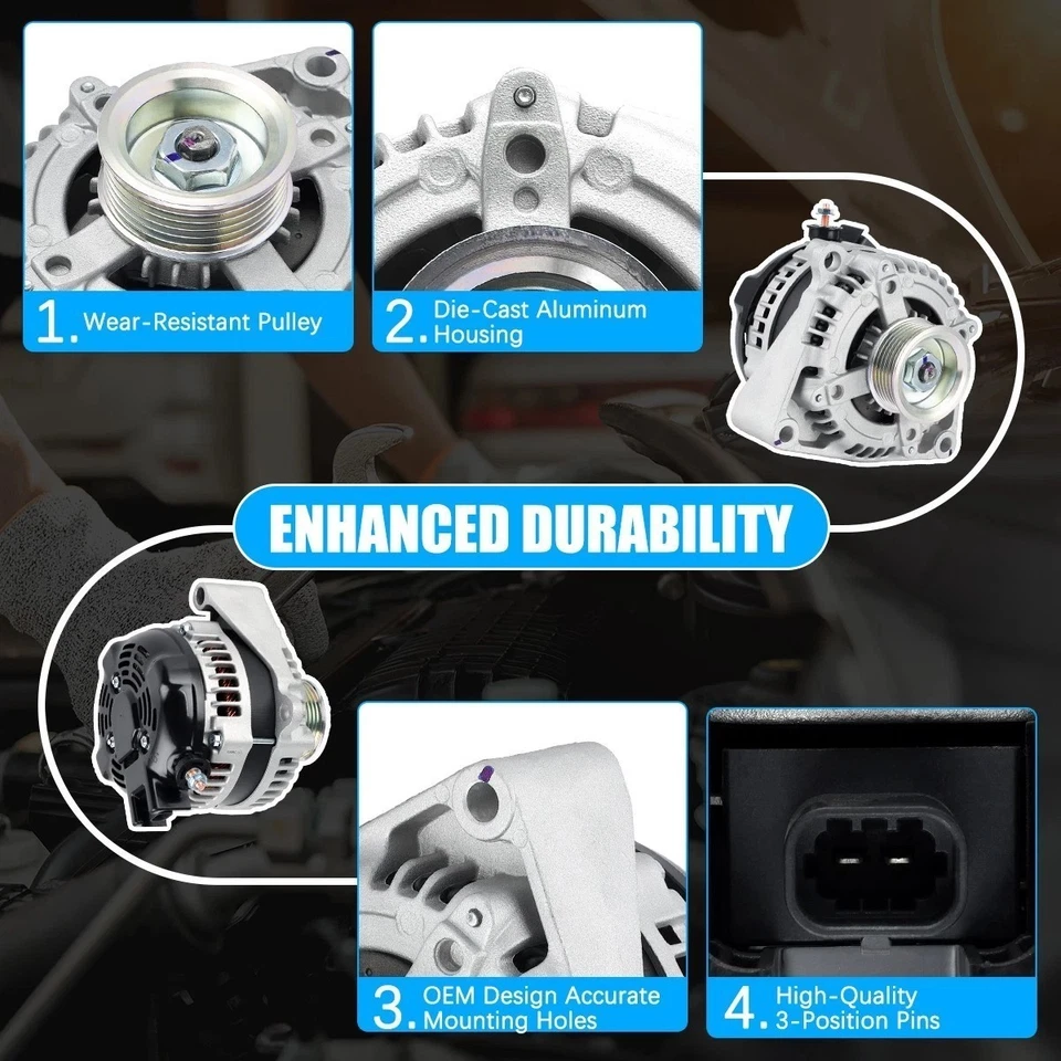 Alternator For 2014-2019 Chevrolet Silverado GMC Sierra 1500 5.3L 6.2L 14007 Foto 4 de 4