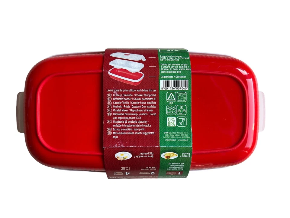 Snips TempoZero Mikrowellen Eierkocher rot für z. B. Omelette und pochierte Eier - Bild 3 von 3