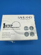 Saviland French Tip Nail Stamp - 4PCS Nail Art Stamper Kit Clear Silicone