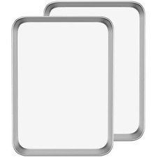 2 Pack 16x12x1 Inch Stainless Steel Oven Baking Cookie Sheet Pan Tray