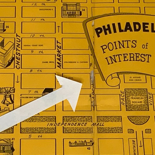 Philadelphia Visitors Map Illustrated Points of Interest Pennsylvania 1961 Vtg - Picture 6 of 12