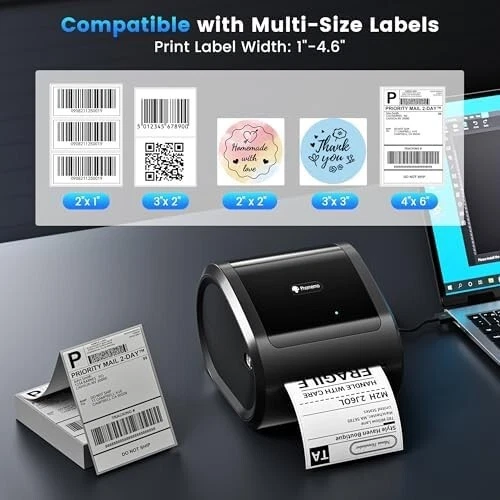 Phomemo Thermal Bluetooth Label Printer for Small Business & Packages w/ IOS, PC - Image 4 of 4