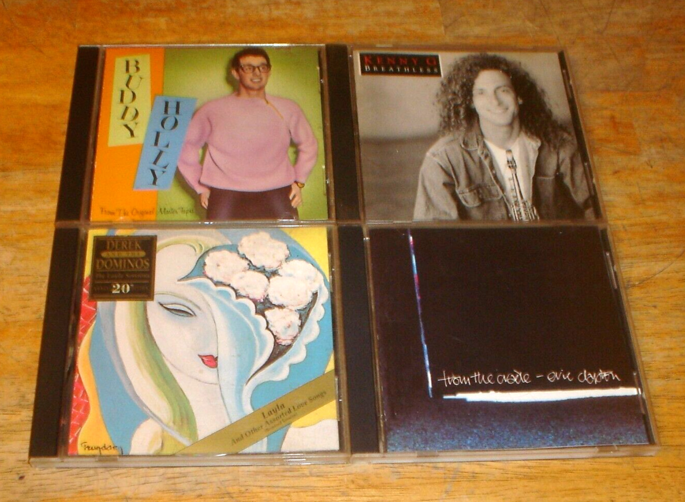 4 Music CD Lot Derek And The Dominos, Eric Clapton, Buddy Holly, Kenny G