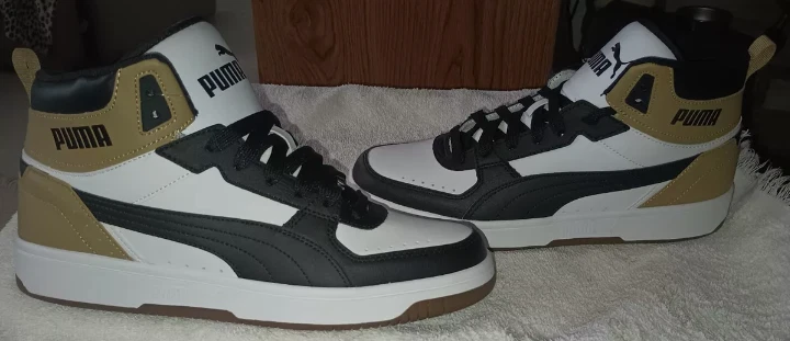 SNEAKERS SPORTIVE PUMA UOMO BIANCO NERO REBOUND JOY ALTE TAGLIA