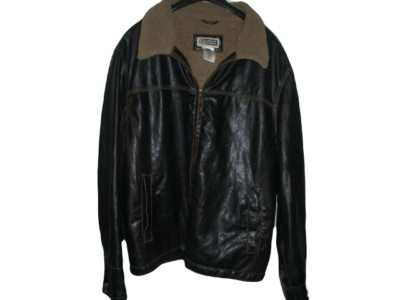 VINTAGE ROUTE 66 ORIGINAL CLOTHING CO. FAUX LEATHER COAT JACKET - SIZE LG - 