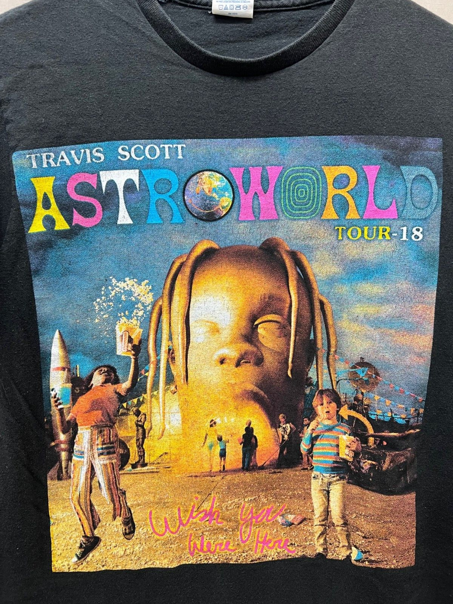 ASTROWORLD Tシャツ Lサイズ Men's Hip Hop Travis Scott Astroworld Tour-18 Wish You Were Here T