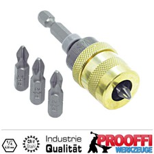 Profi Trockenbau Bithalter Werkzeug mit  Feder Tiefeneinstellung + 4 Bits TP340