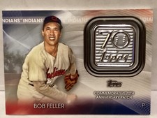 2021 Topps 70th Anniversary Manufactured Logo Patches Series 2 Bob Feller