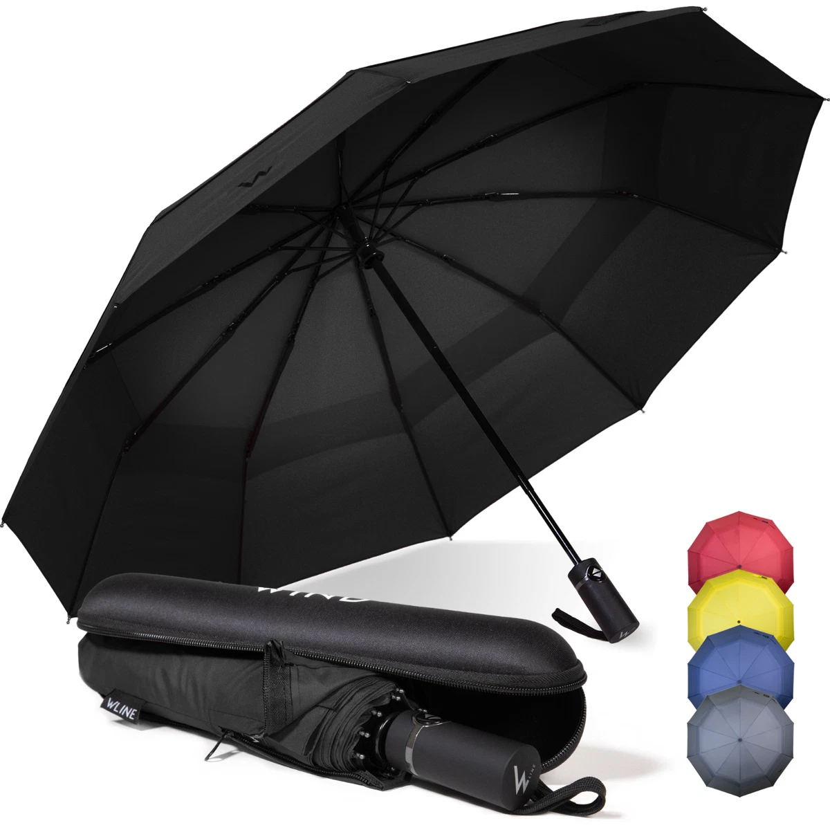 Ombrello Pieghevole Automatico, Antivento Portatile, Grande