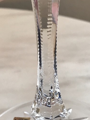 Cut to Clear Crystal Glass Wine Hock Blue Zipper Stem Vintage SINGLE Glass - Picture 15 of 15