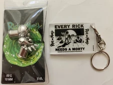 Rick and Morty ear plugs 3-D 00 G 10mm + keychain