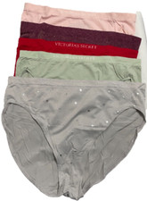 Victoria Secret Seamless High Leg Brief Panties 5 Pairs Womens XL Basic Stars