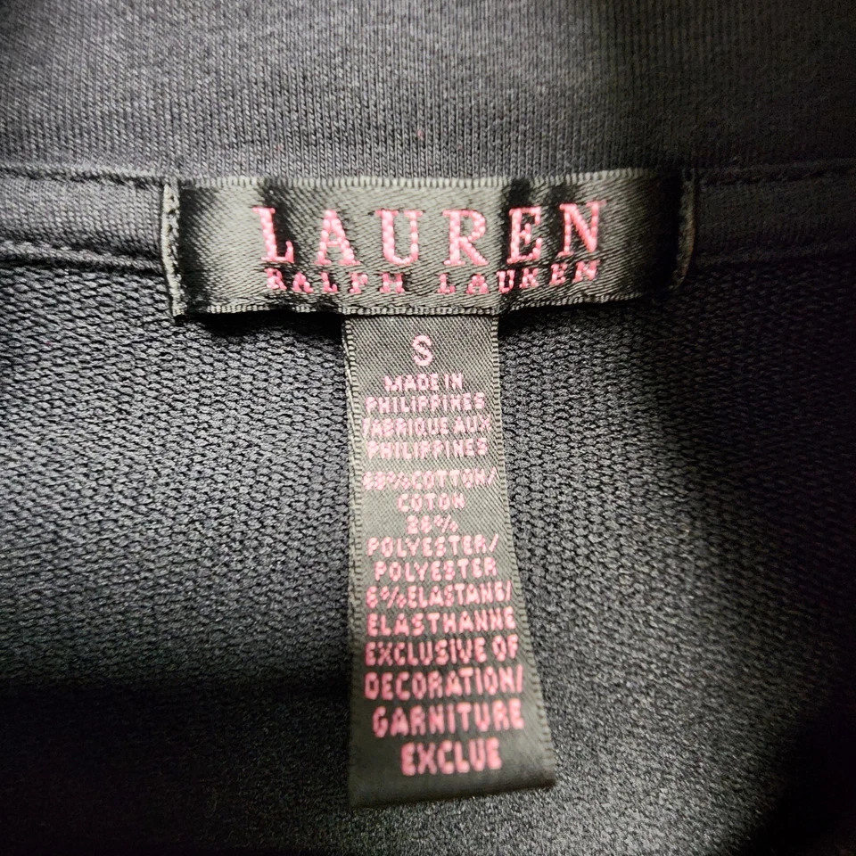 Chándal Lauren Ralph Lauren Mujer Pequeño Negro 2 Piezas Cremallera Completa Cresta Logo Foto 4 de 4