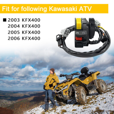 Left Handlebar Start Stop Kill Switch Headlight for Kawasaki KFX