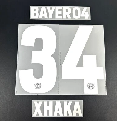 DEKO GRAPHICS 2023 2024 DekoGraphics BAYER LEVERKUSEN XHAKA 34 3RD THIRD PLAYER SIZE NAME SET