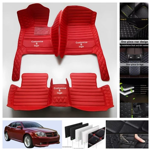 For Dodge Avenger 2007-2014 Car Floor Mats PU Leather Auto Liners Waterproof - Imagen 12 de 39